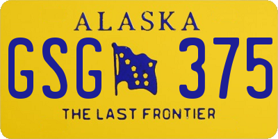 AK license plate GSG375