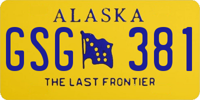 AK license plate GSG381