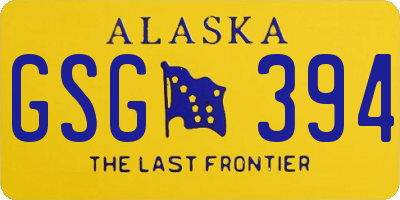 AK license plate GSG394