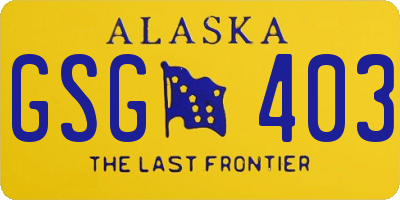 AK license plate GSG403