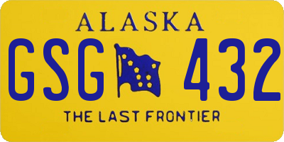 AK license plate GSG432