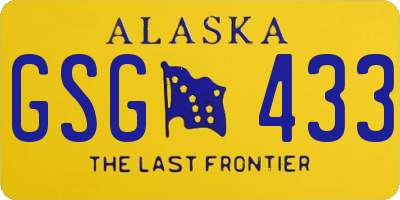 AK license plate GSG433