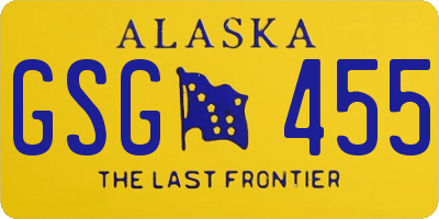 AK license plate GSG455
