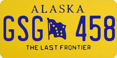 AK license plate GSG458
