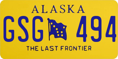 AK license plate GSG494