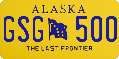 AK license plate GSG500