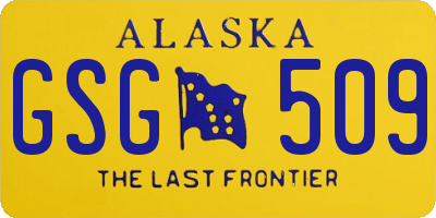 AK license plate GSG509
