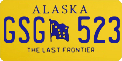 AK license plate GSG523