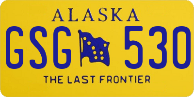AK license plate GSG530