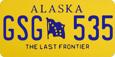 AK license plate GSG535