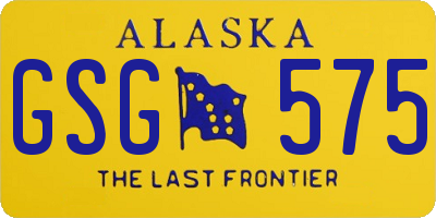 AK license plate GSG575