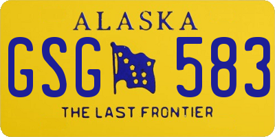 AK license plate GSG583