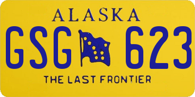 AK license plate GSG623