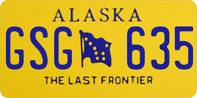 AK license plate GSG635