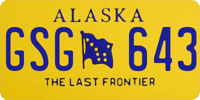 AK license plate GSG643