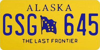 AK license plate GSG645