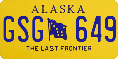 AK license plate GSG649