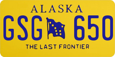 AK license plate GSG650