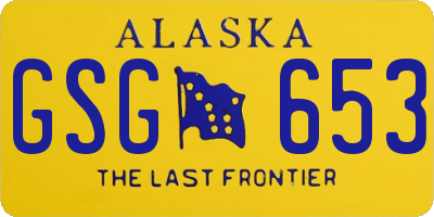 AK license plate GSG653