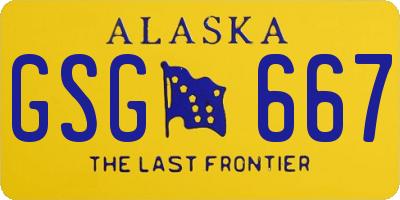 AK license plate GSG667