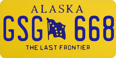 AK license plate GSG668