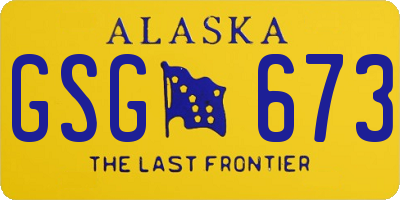 AK license plate GSG673
