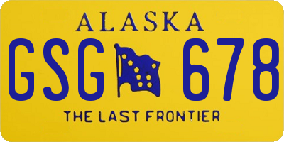 AK license plate GSG678