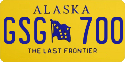AK license plate GSG700