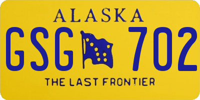 AK license plate GSG702