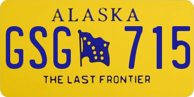AK license plate GSG715