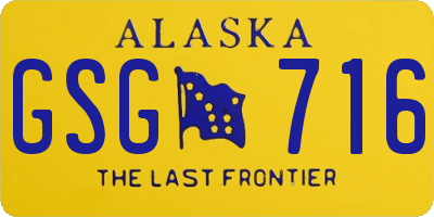 AK license plate GSG716