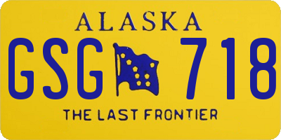 AK license plate GSG718