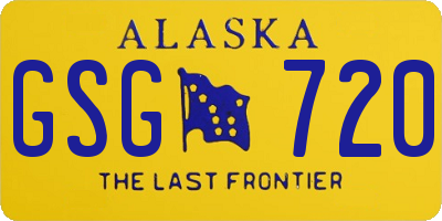 AK license plate GSG720