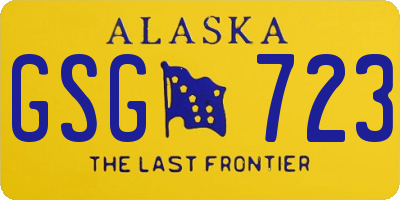 AK license plate GSG723
