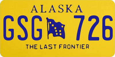 AK license plate GSG726