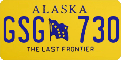 AK license plate GSG730