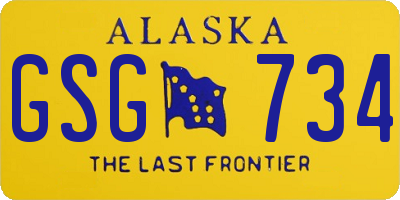 AK license plate GSG734