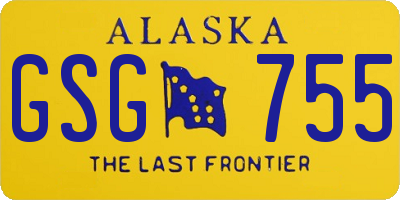 AK license plate GSG755
