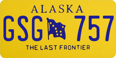 AK license plate GSG757