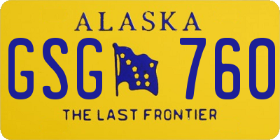 AK license plate GSG760