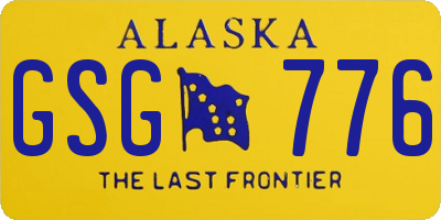 AK license plate GSG776