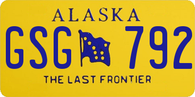 AK license plate GSG792
