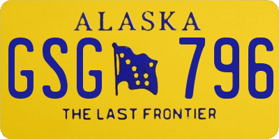 AK license plate GSG796