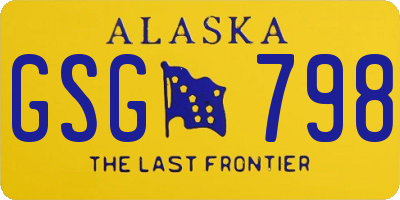 AK license plate GSG798