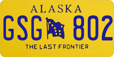 AK license plate GSG802