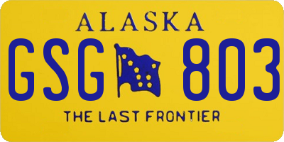 AK license plate GSG803