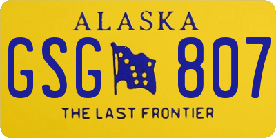 AK license plate GSG807