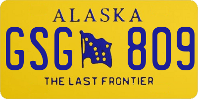 AK license plate GSG809