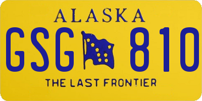 AK license plate GSG810