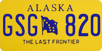 AK license plate GSG820